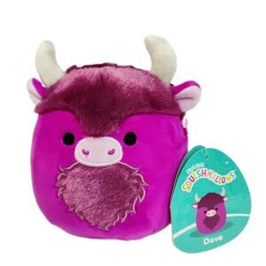 Squishmallow Dave the Bison 5 inch Plush NEW with Tags Purple Buffalo